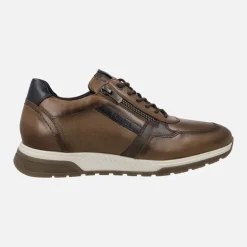 Deportivos de piel para hombre con cordones y cremallera lateral