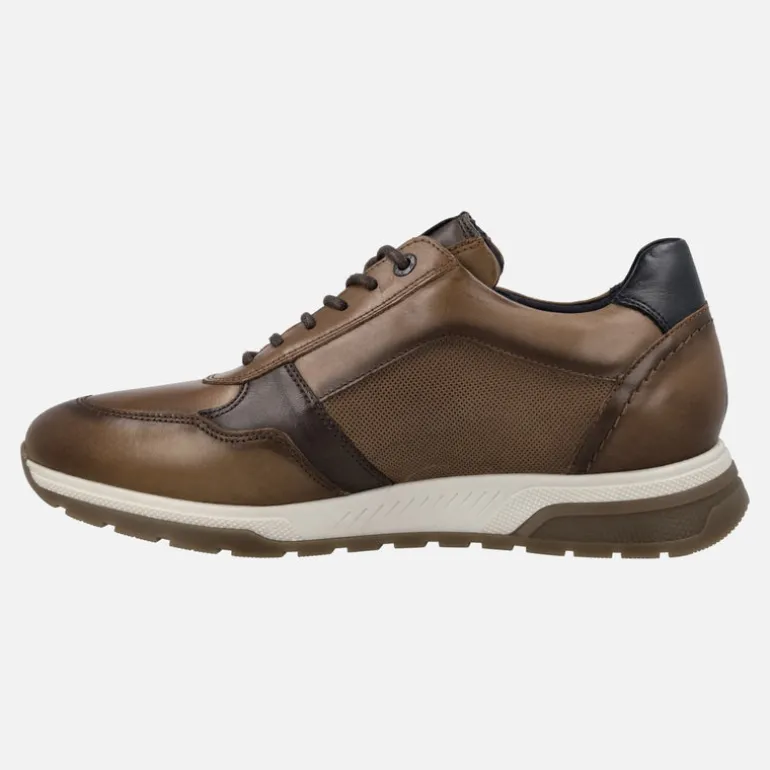Deportivos de piel para hombre con cordones y cremallera lateral