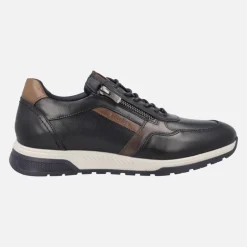 Deportivos de piel para hombre con cordones y cremallera lateral