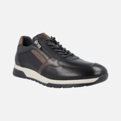 Deportivos de piel para hombre con cordones y cremallera lateral
