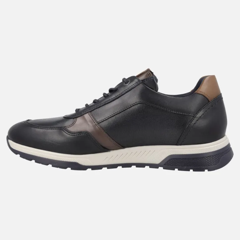 Deportivos de piel para hombre con cordones y cremallera lateral