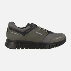 Deportivos en combinado gris con cordones elásticos y membrana impermeable