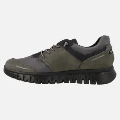 Deportivos en combinado gris con cordones elásticos y membrana impermeable