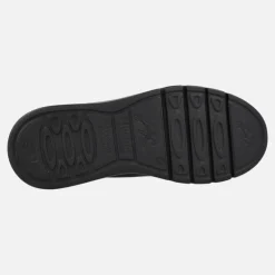 Deportivos negros de piel para mujer Pompas F1666