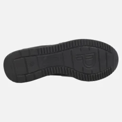 Deportivos negros multi material con cordones y cremallera