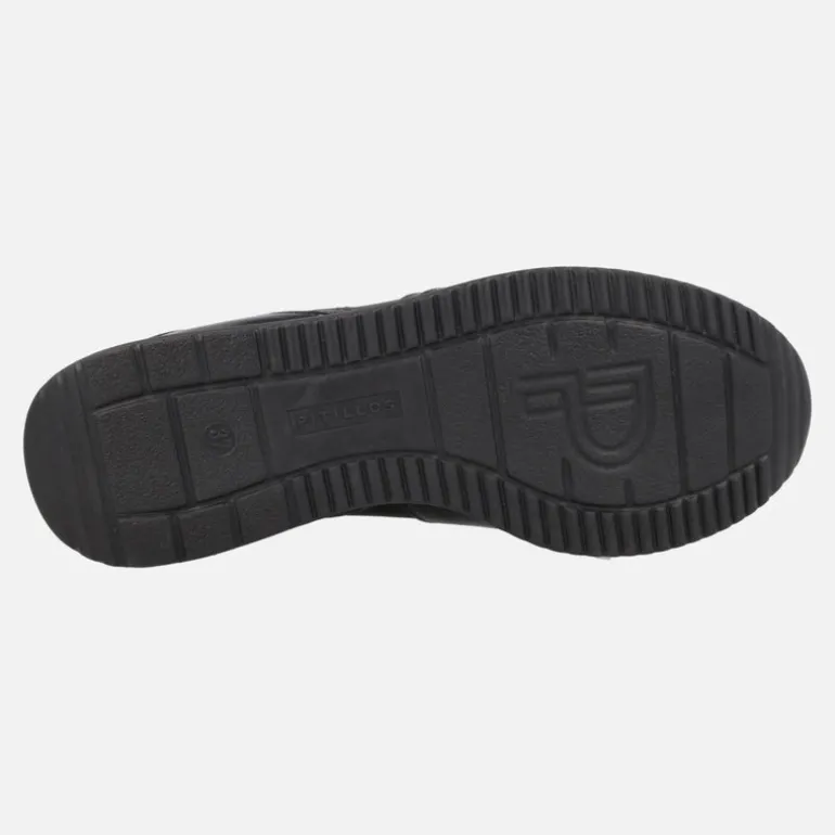 Deportivos negros multi material con cordones y cremallera
