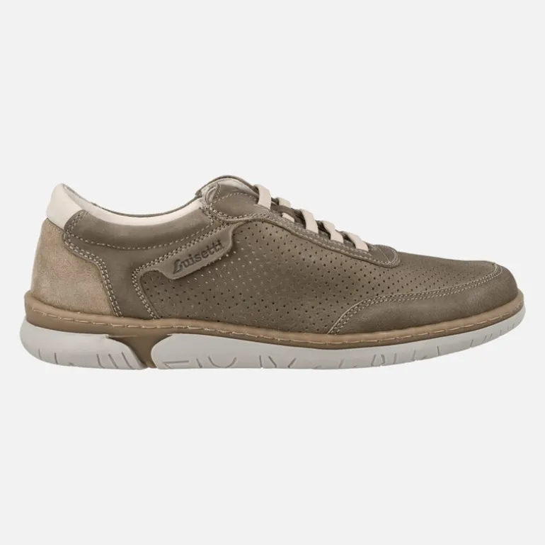 Deportivos para hombre en piel engrasada con picados