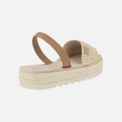 Menorquinas Doble Yute en tejido rafia beige