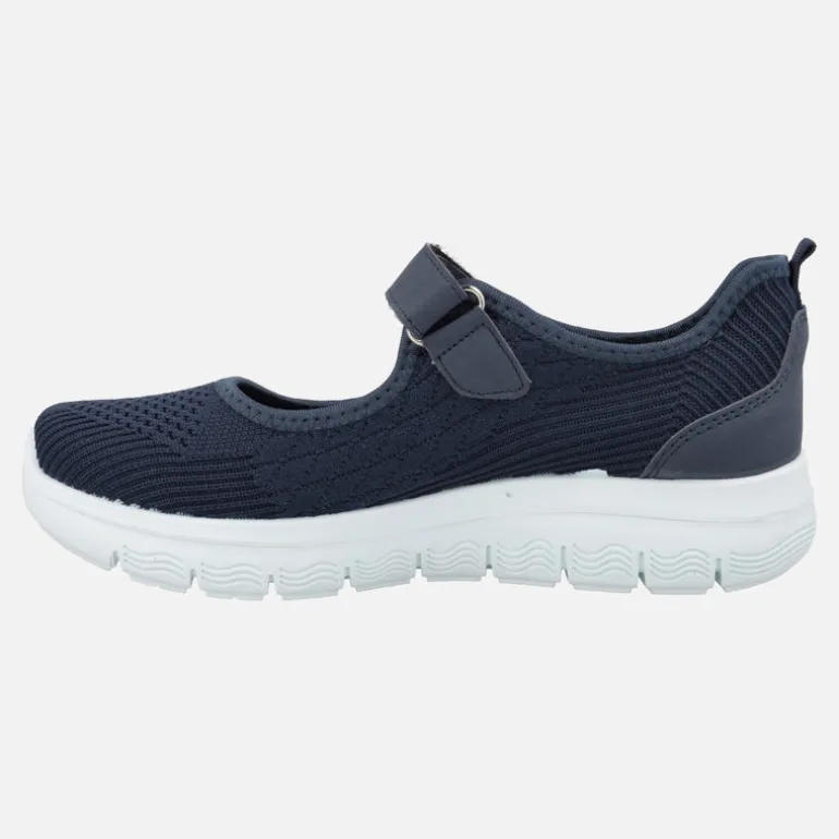 Mercedes de estilo deportivo con cierre de velcro en tejido azul