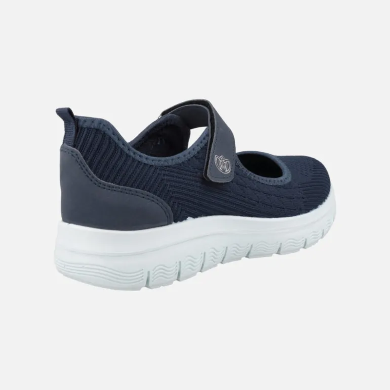 Mercedes de estilo deportivo con cierre de velcro en tejido azul