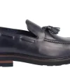 Mocasines Aeroplane en piel azul marino con borlas