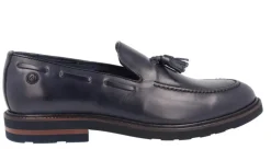Mocasines Aeroplane en piel azul marino con borlas