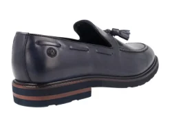 Mocasines Aeroplane en piel azul marino con borlas