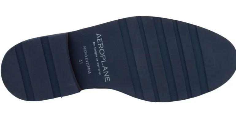 Mocasines Aeroplane en piel azul marino con borlas