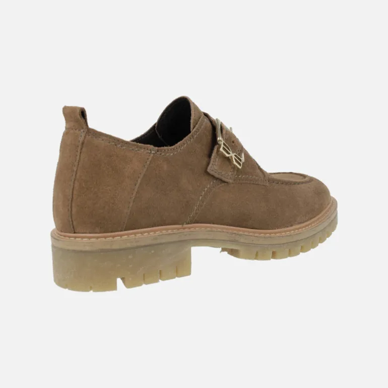 Mocasines Cataleya en piel serraje con adorno de hebilla