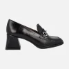 Mocasines Celia en piel negra efecto quebrado