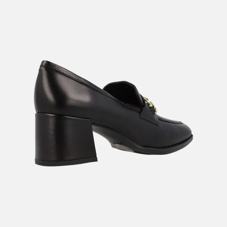 Mocasines con adorno metálico y tacón ancho Megan