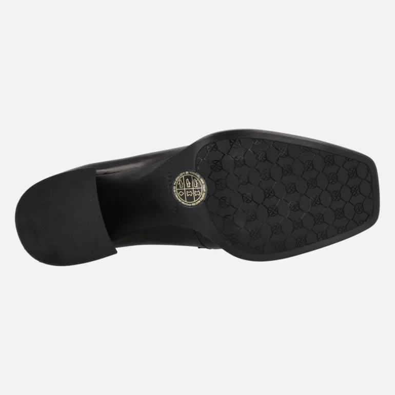 Mocasines con adorno metálico y tacón ancho Megan