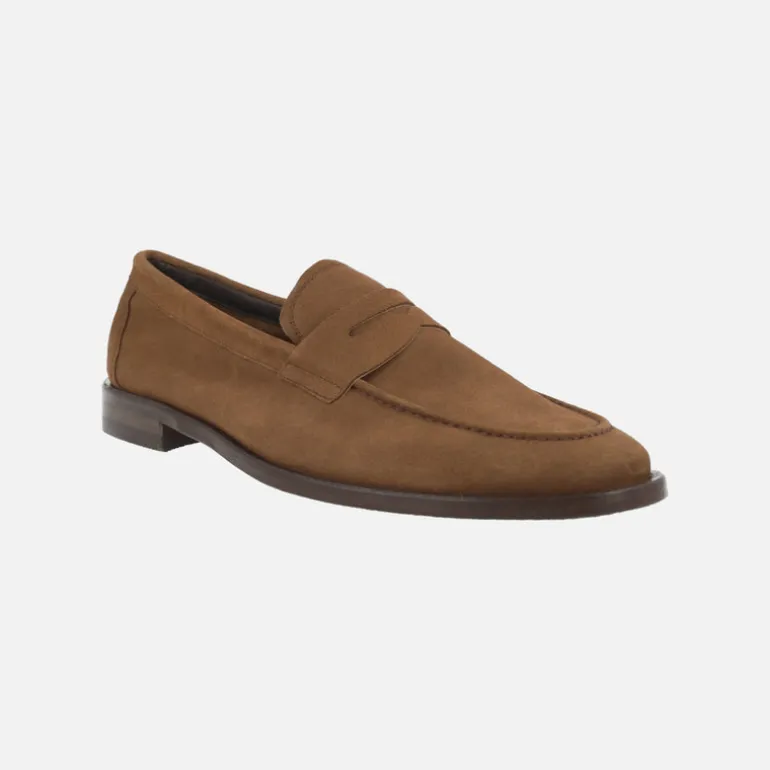 Mocasines con antifaz Casa Campo para hombre en serraje marrón