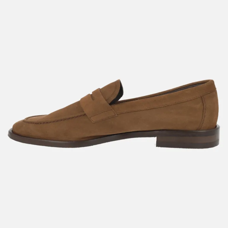 Mocasines con antifaz Casa Campo para hombre en serraje marrón