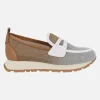 Mocasines con antifaz Sport Kansas en combinado cuero y blanco