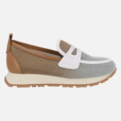 Mocasines con antifaz Sport Kansas en combinado cuero y blanco