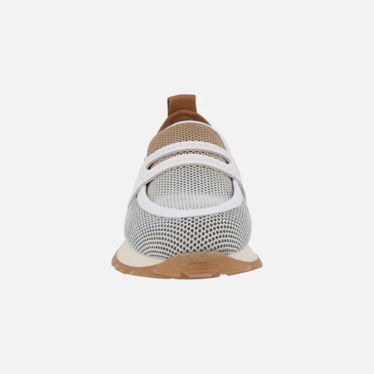 Mocasines con antifaz Sport Kansas en combinado cuero y blanco