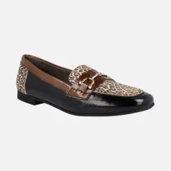 Mocasines confort en combinado animal print para mujer