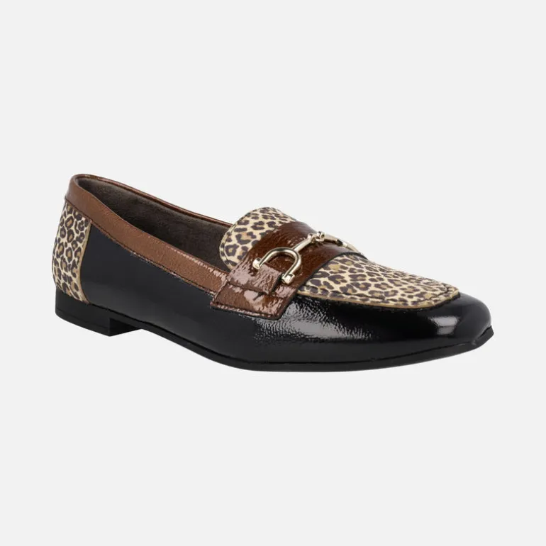 Mocasines confort en combinado animal print para mujer