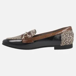 Mocasines confort en combinado animal print para mujer