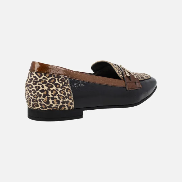 Mocasines confort en combinado animal print para mujer