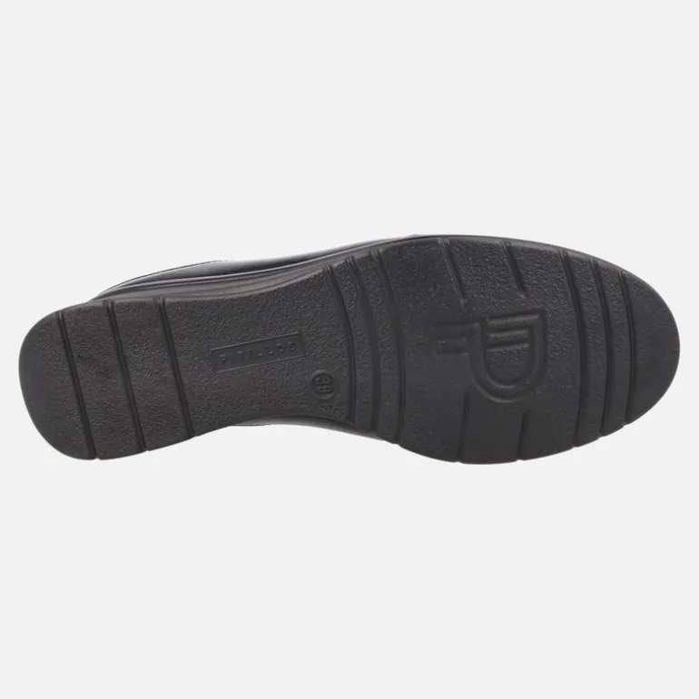 Mocasines confort para mujer en combinado negro y oro