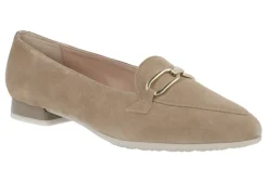 Mocasines de ante beige con adorno en la pala