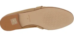 Mocasines de ante camel con pala troquelada para mujer