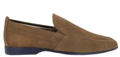 Mocasines de ante con elásticos y piso fino de goma