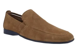 Mocasines de ante con elásticos y piso fino de goma