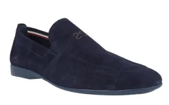 Mocasines de ante con elásticos y piso fino de goma
