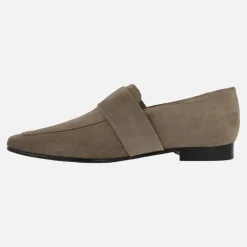 Mocasines de ante con maxi hebilla de carey