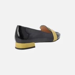 Mocasines de charol en combinado tricolor para mujer
