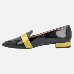 Mocasines de charol en combinado tricolor para mujer
