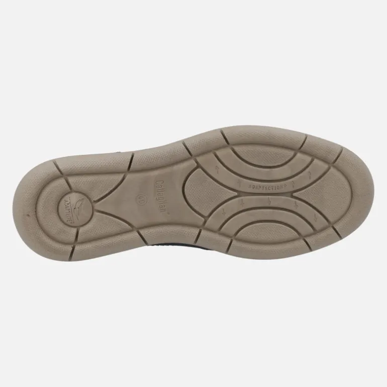 Mocasines de nobuck para hombre en azul marino con talonera camel