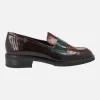 Mocasines de piel acharolada en combinado tricolor