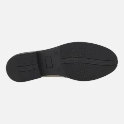 Mocasines de piel acharolada en combinado tricolor