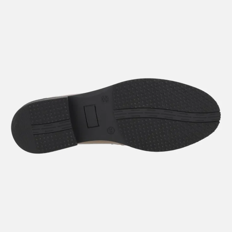 Mocasines de piel acharolada en combinado tricolor