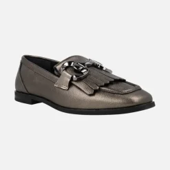 Mocasines de piel Alpe New Roma con detalle de flecos y adorno metálico