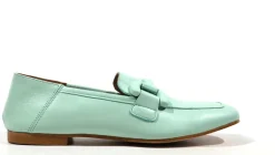 Mocasines de piel con adorno de pasta al tono para mujer