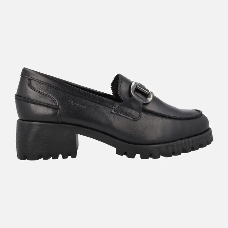 Mocasines de piel con adorno metálico y piso track