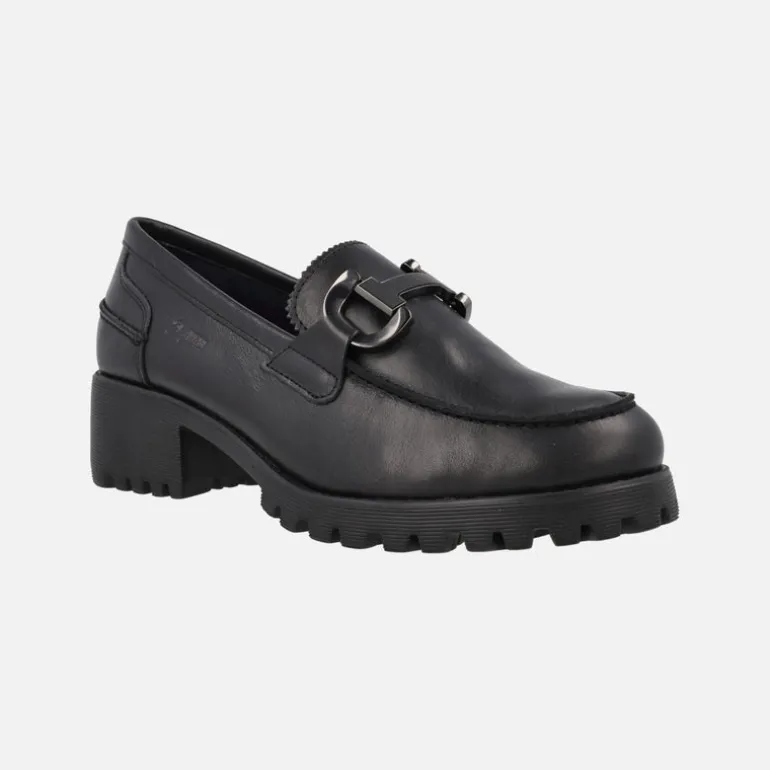 Mocasines de piel con adorno metálico y piso track