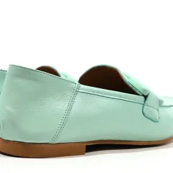 Mocasines de piel con adorno de pasta al tono para mujer