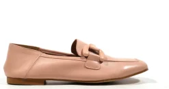 Mocasines de piel con adorno de pasta al tono para mujer